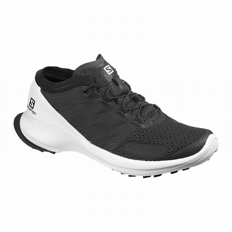 Salomon Singapore Mens Trail Running Shoes - SENSE FLOW Black/White | 42069-TIEJ